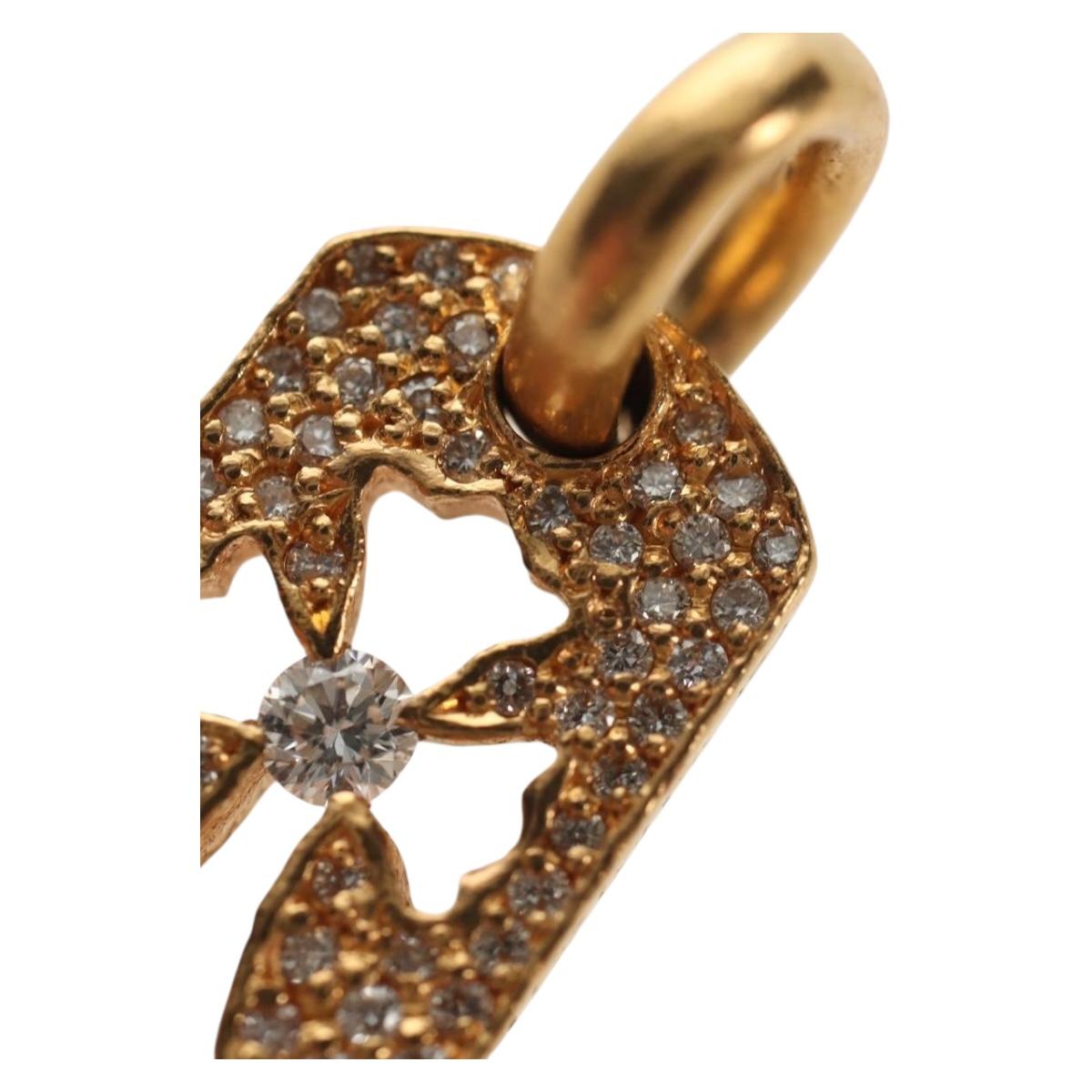 Chrome Hearts Tiny Cutout Cross Charm 22K Gold Auth 152458SM