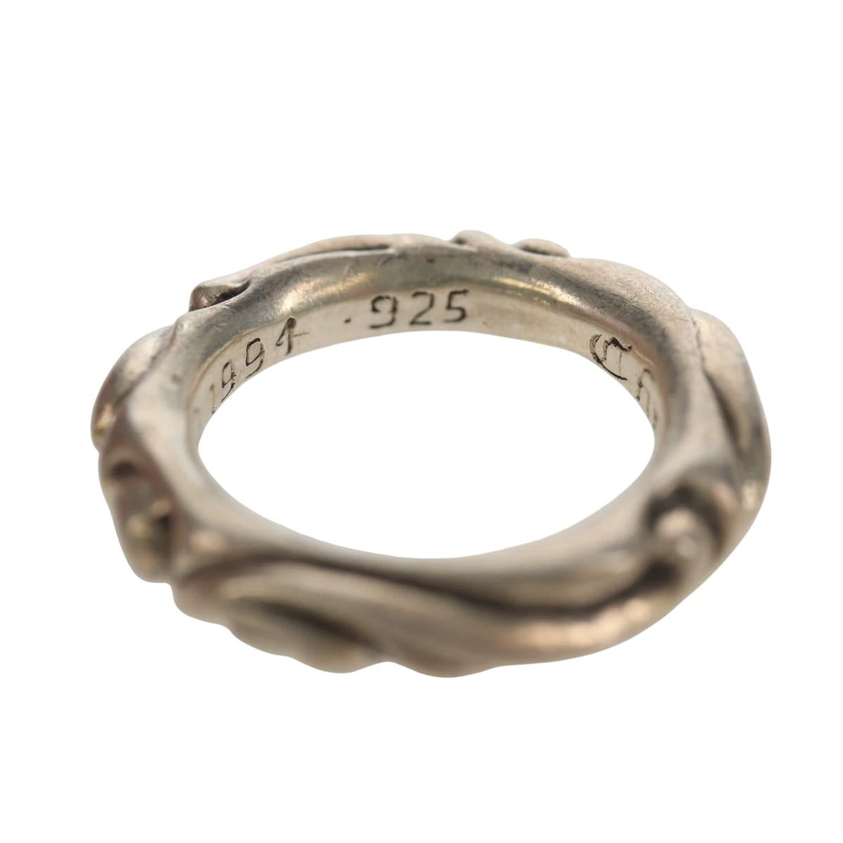 Chrome Hearts Scroll Band Ring Ag925 Silver #1(JP Size) Auth 152460M