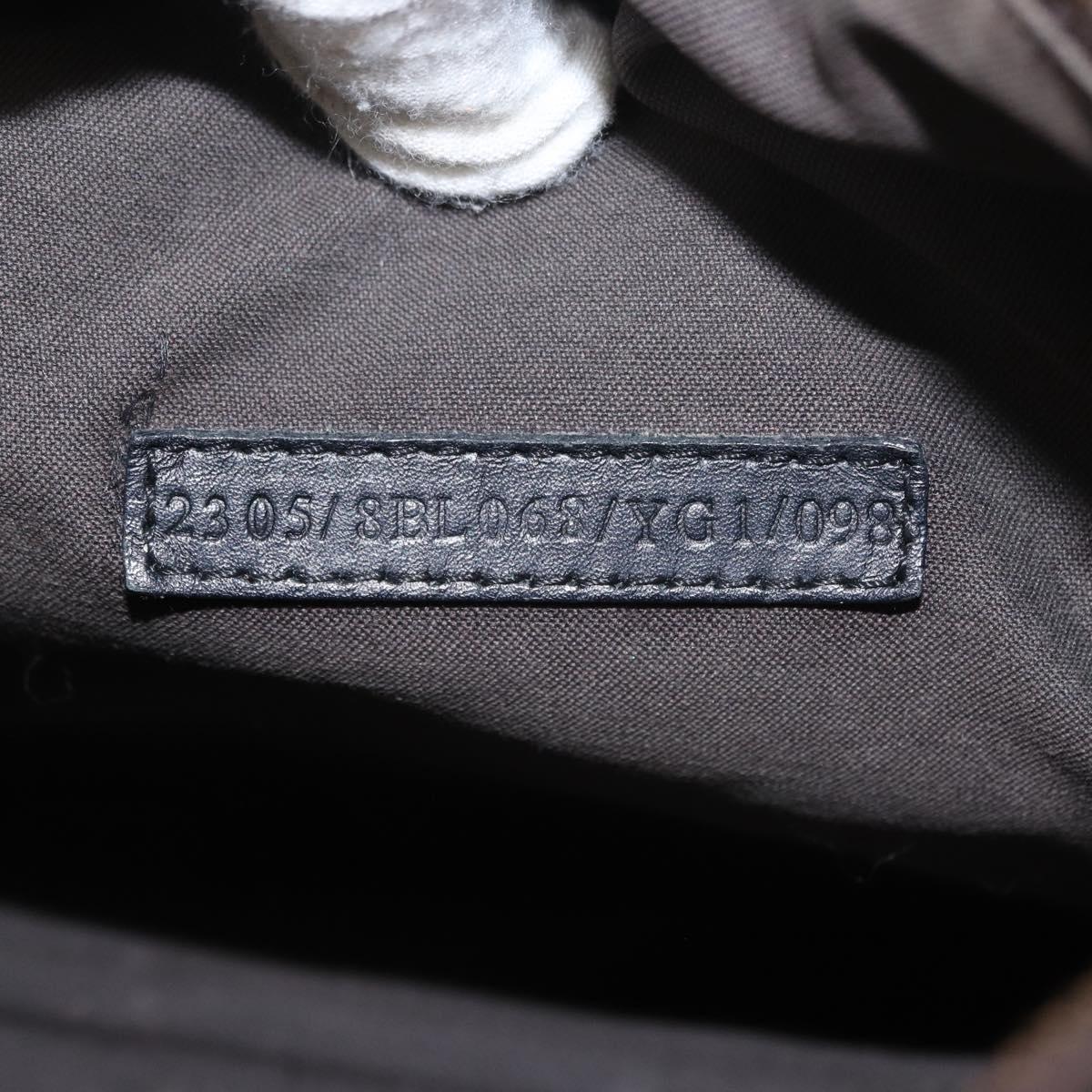 FENDI Zucchino Canvas Boston Bag PVC Dark Brown Gold Auth 152507