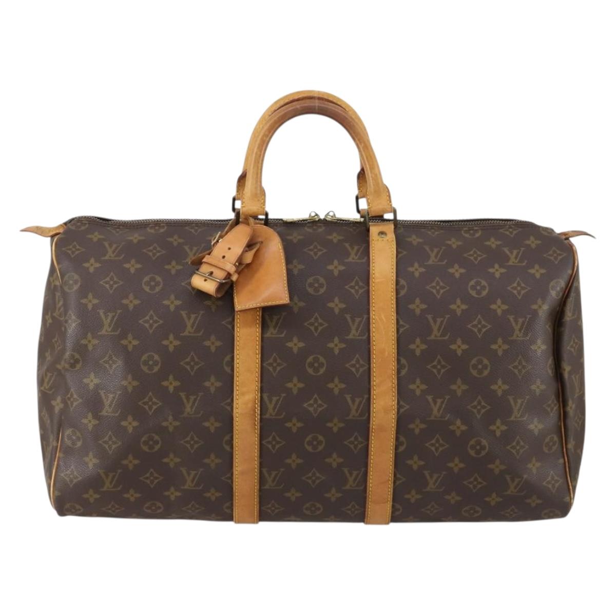 LOUIS VUITTON Monogram Keepall 50 Boston Bag M41426 LV Auth 152552