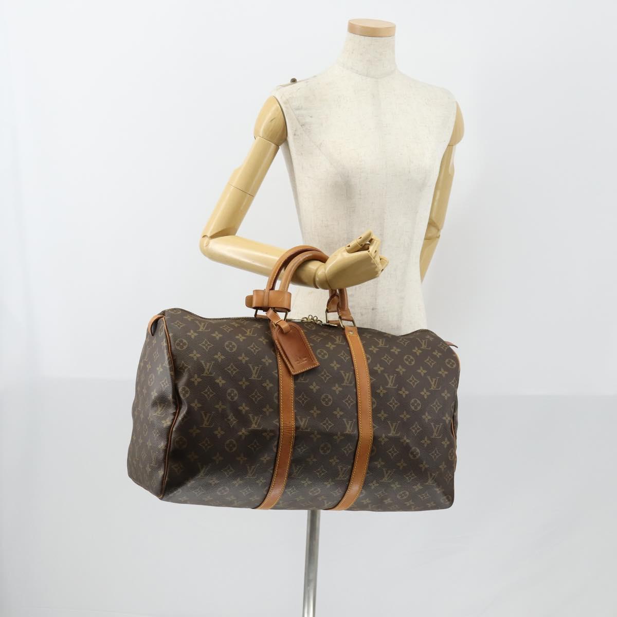 LOUIS VUITTON Monogram Keepall 50 Boston Bag M41426 LV Auth 152553