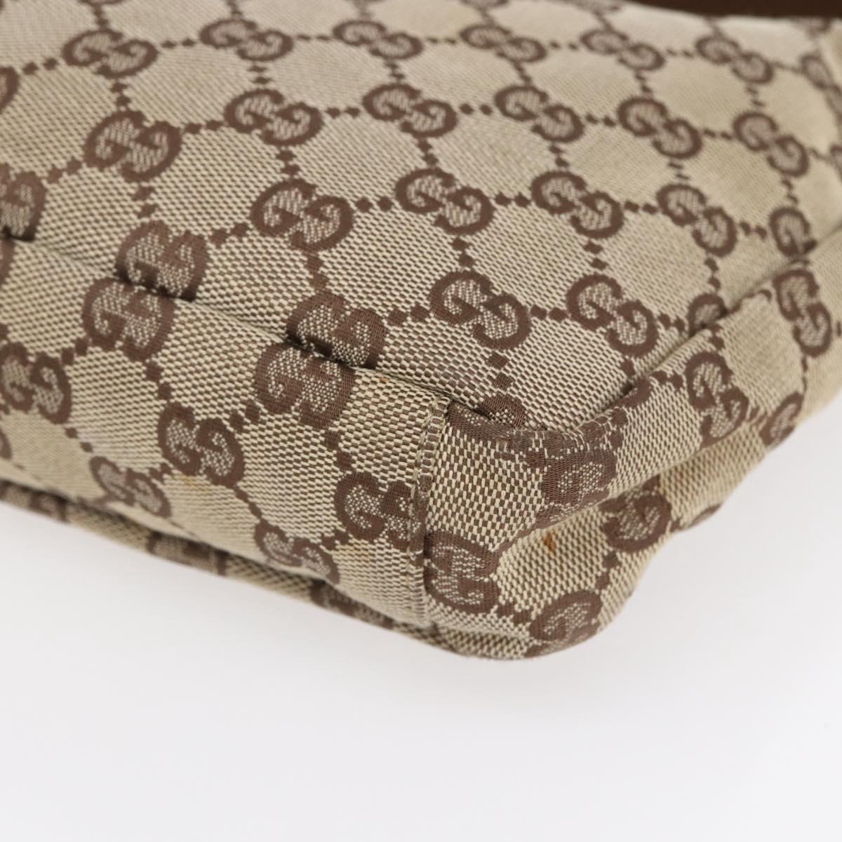 GUCCI GG Canvas Shoulder Bag Brown Silver 019 0433 Auth 152559