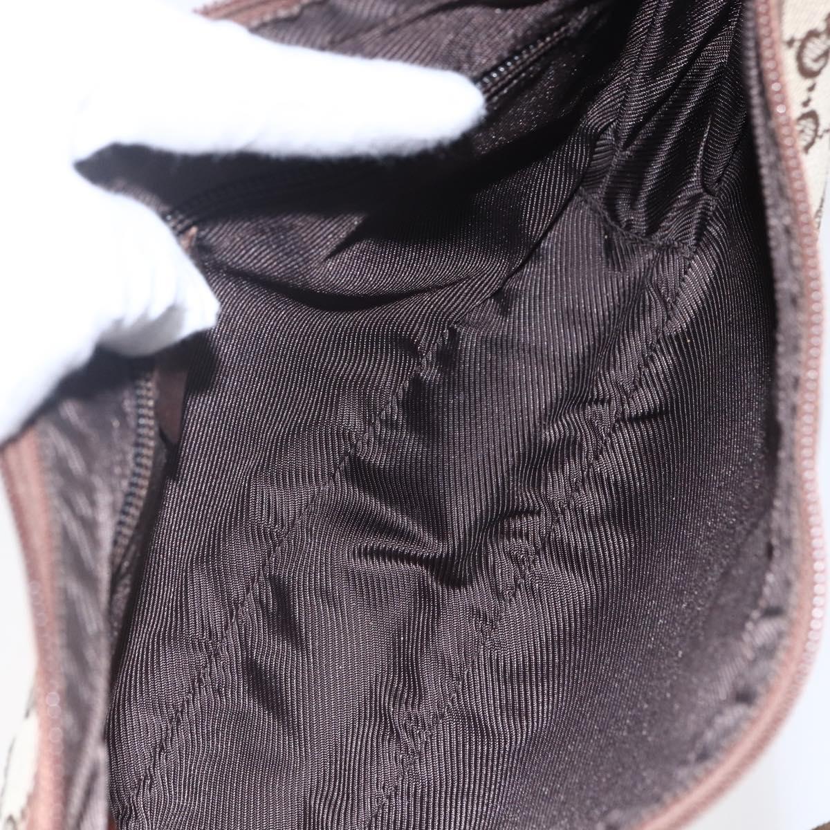 GUCCI GG Canvas Shoulder Bag Brown Silver 019 0433 Auth 152559