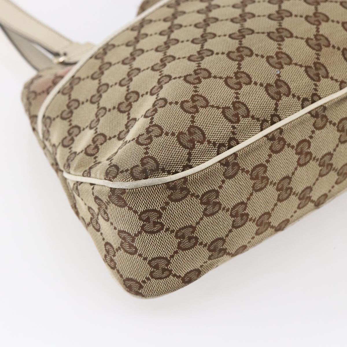 GUCCI GG Canvas Tote Bag Beige Gold 163288 Auth 152561