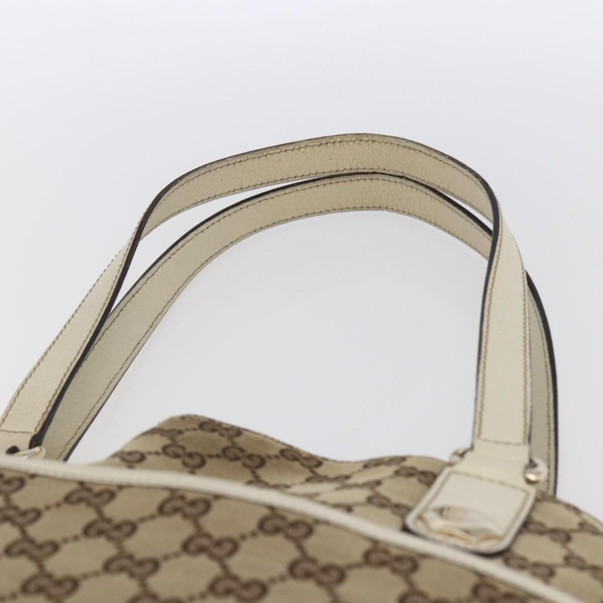 GUCCI GG Canvas Tote Bag Beige Gold 163288 Auth 152561