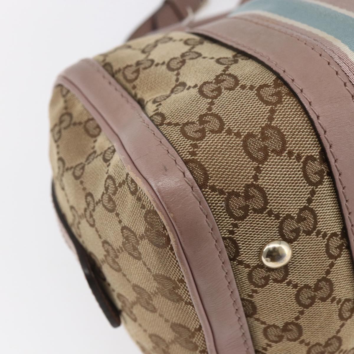 GUCCI GG Canvas Sherry Line Hand Bag 2way Beige Gold 269876 Auth 152562