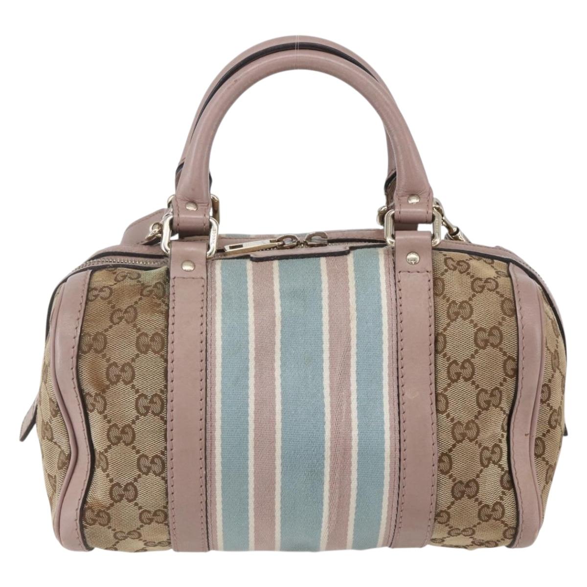 GUCCI GG Canvas Sherry Line Hand Bag 2way Beige Gold 269876 Auth 152562
