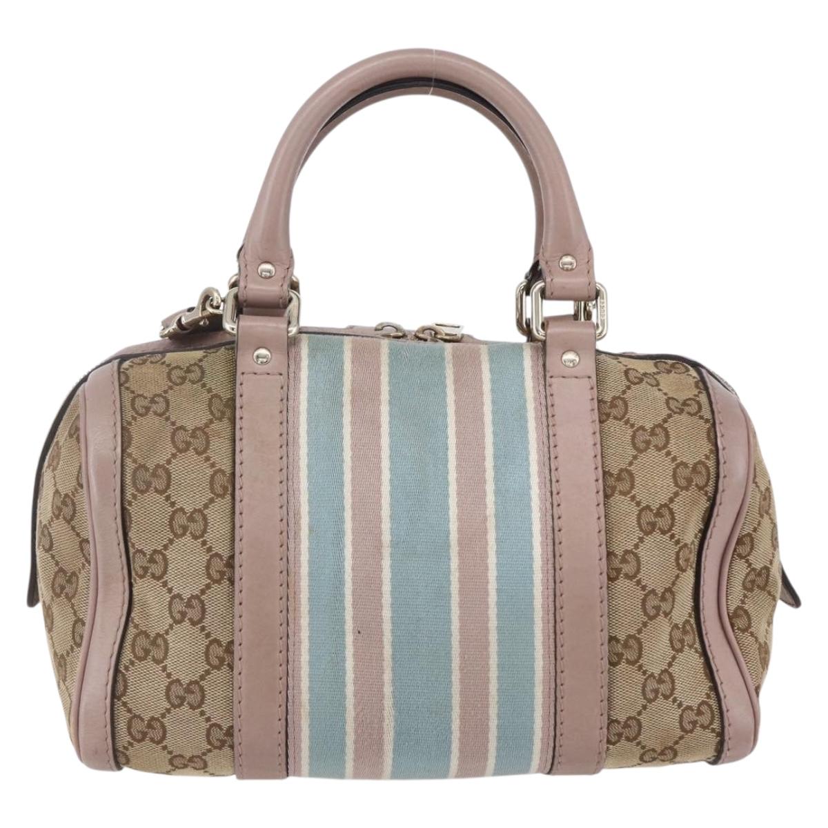 GUCCI GG Canvas Sherry Line Hand Bag 2way Beige Gold 269876 Auth 152562