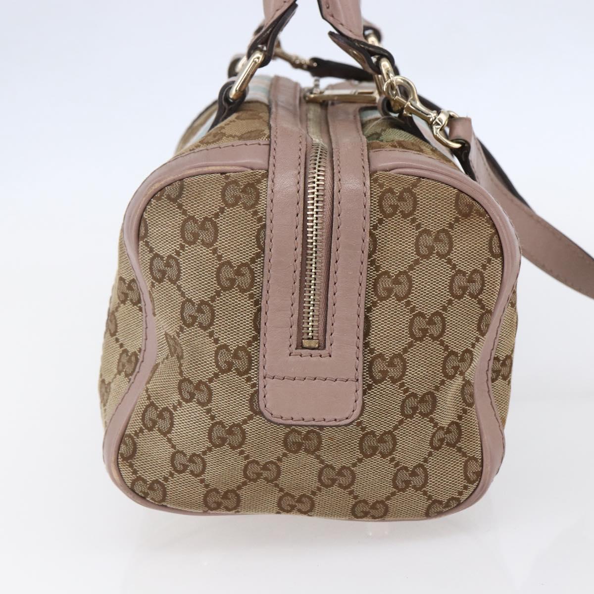 GUCCI GG Canvas Sherry Line Hand Bag 2way Beige Gold 269876 Auth 152562