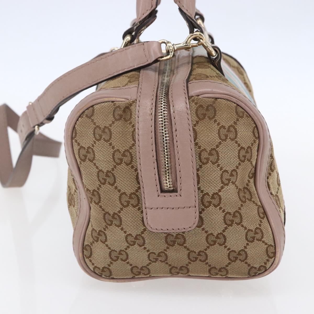 GUCCI GG Canvas Sherry Line Hand Bag 2way Beige Gold 269876 Auth 152562