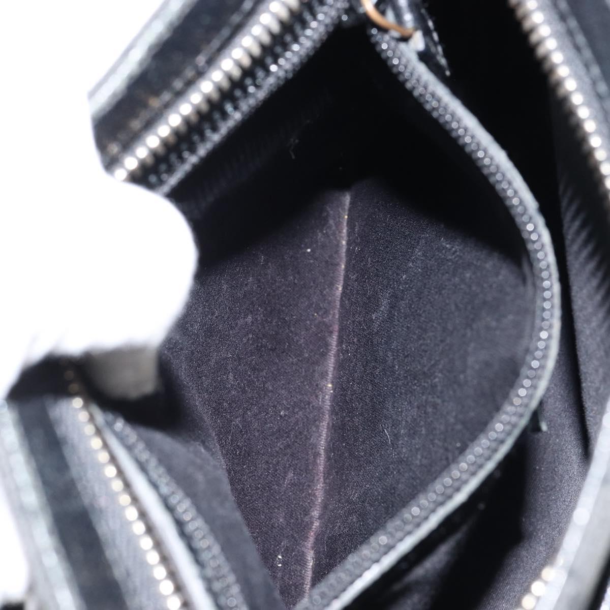 GUCCI GG Canvas Shoulder Bag Black Gold 115514 Auth 152563