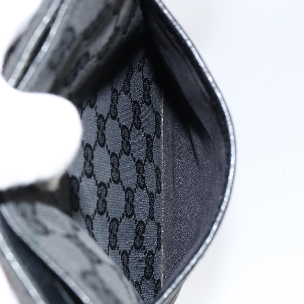 GUCCI GG Canvas Shoulder Bag Black Gold 115514 Auth 152563