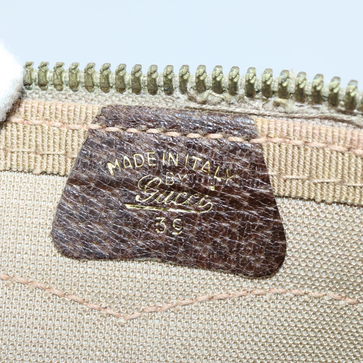 GUCCI GG Supreme Web Sherry Line Boston Bag PVC Beige Gold Auth 152565