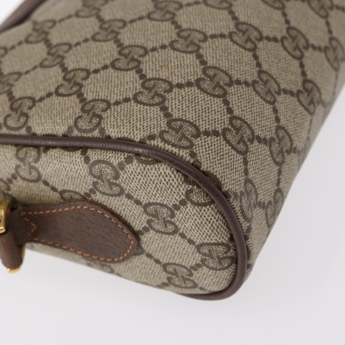 GUCCI GG Supreme Web Sherry Line Bag PVC Beige Red 119 02 087 Auth 152569