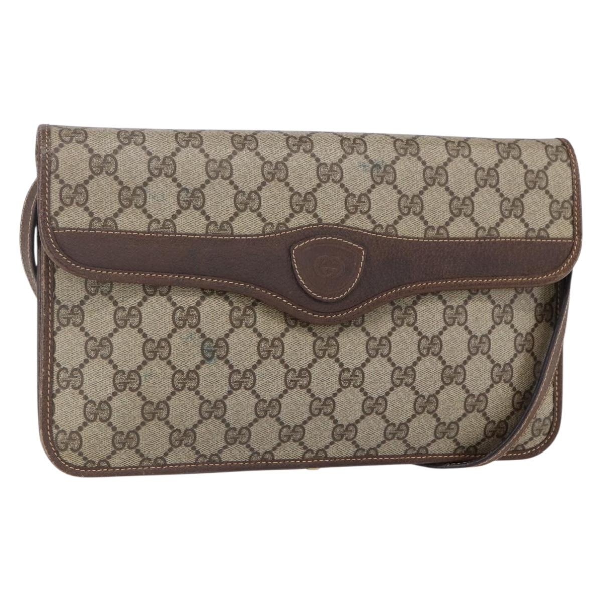 GUCCI GG Supreme Shoulder Bag PVC Beige Gold 004 904 0671 Auth 152570