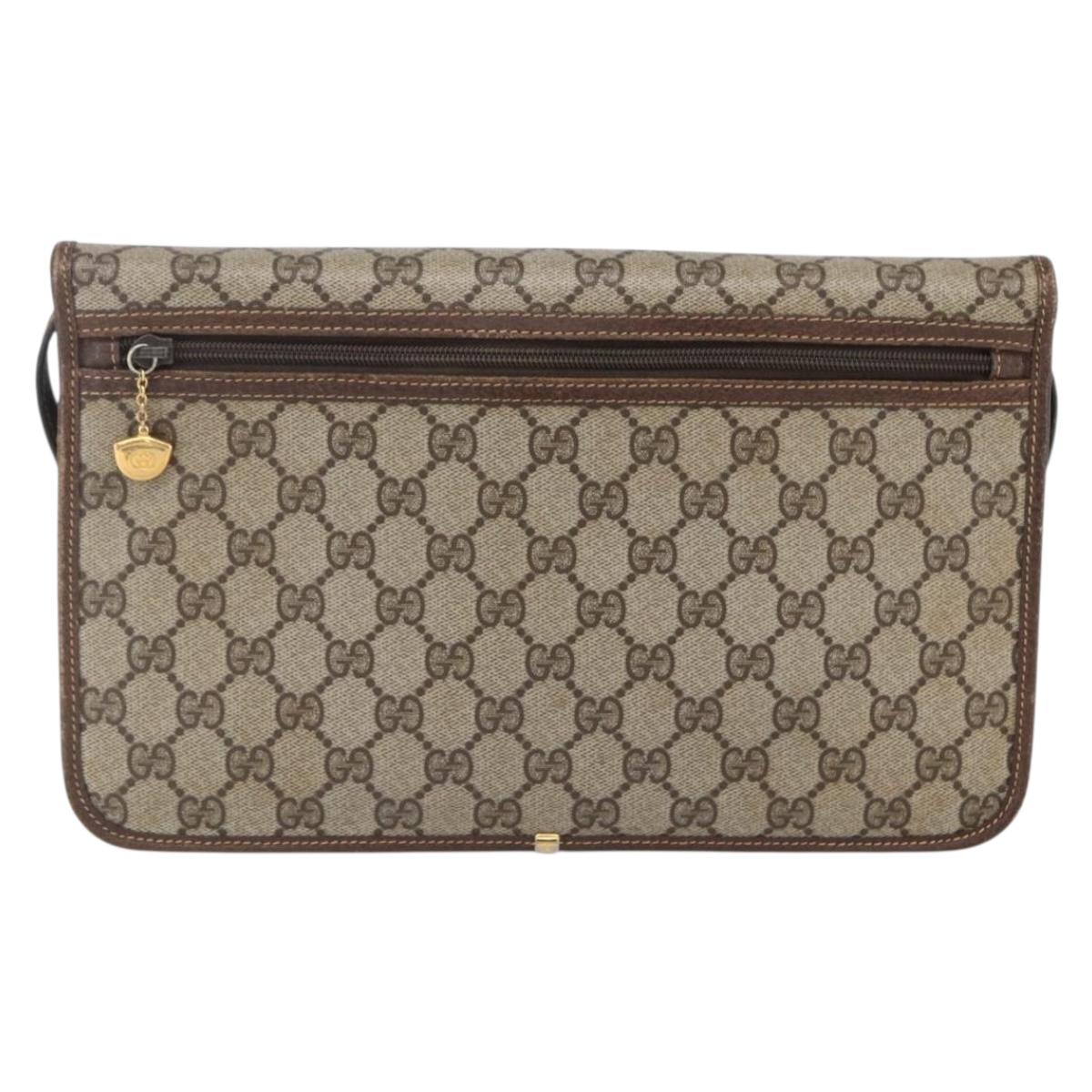 GUCCI GG Supreme Shoulder Bag PVC Beige Gold 004 904 0671 Auth 152570