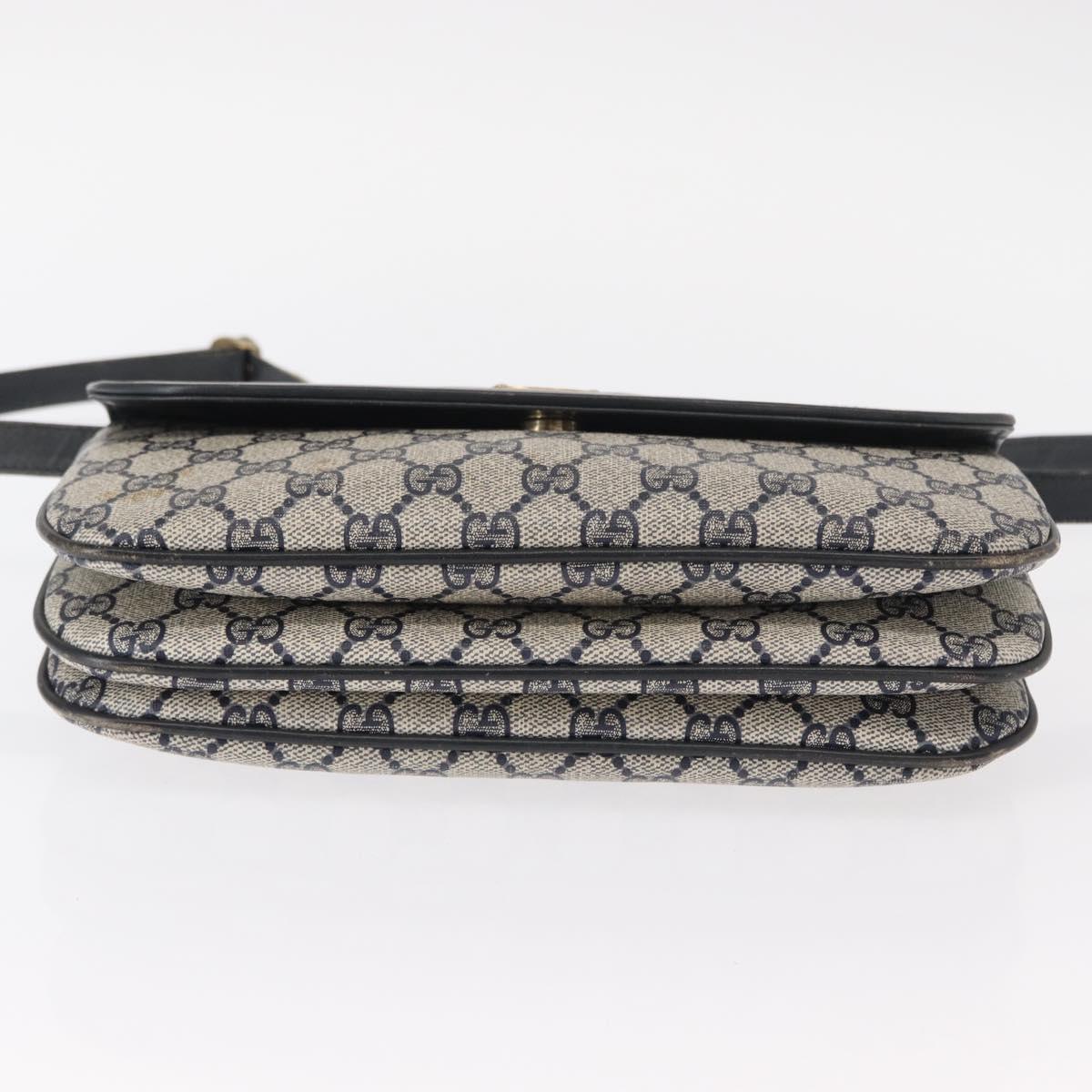 GUCCI GG Supreme Shoulder Bag PVC Navy Gold 004 106 0024 Auth 152571