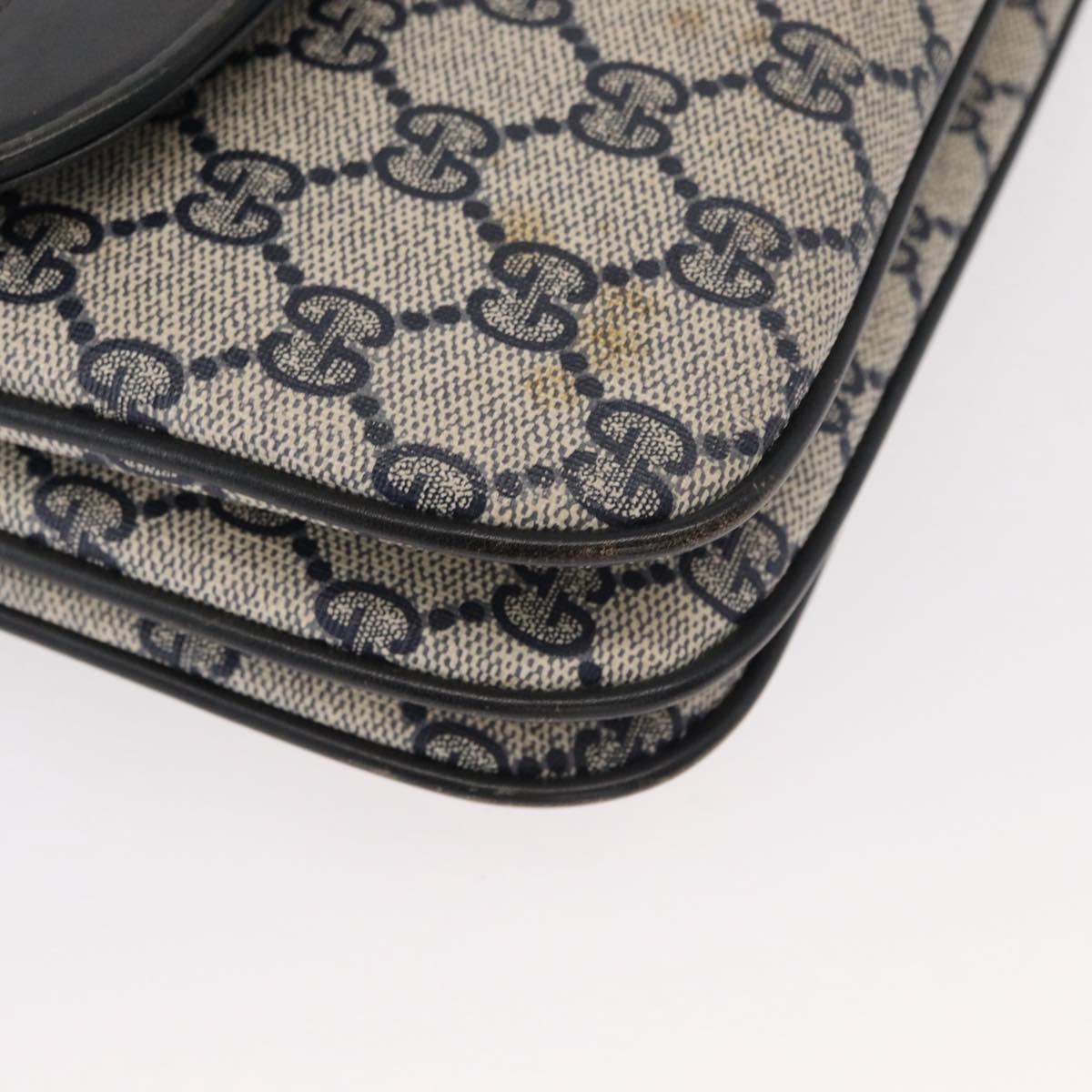 GUCCI GG Supreme Shoulder Bag PVC Navy Gold 004 106 0024 Auth 152571