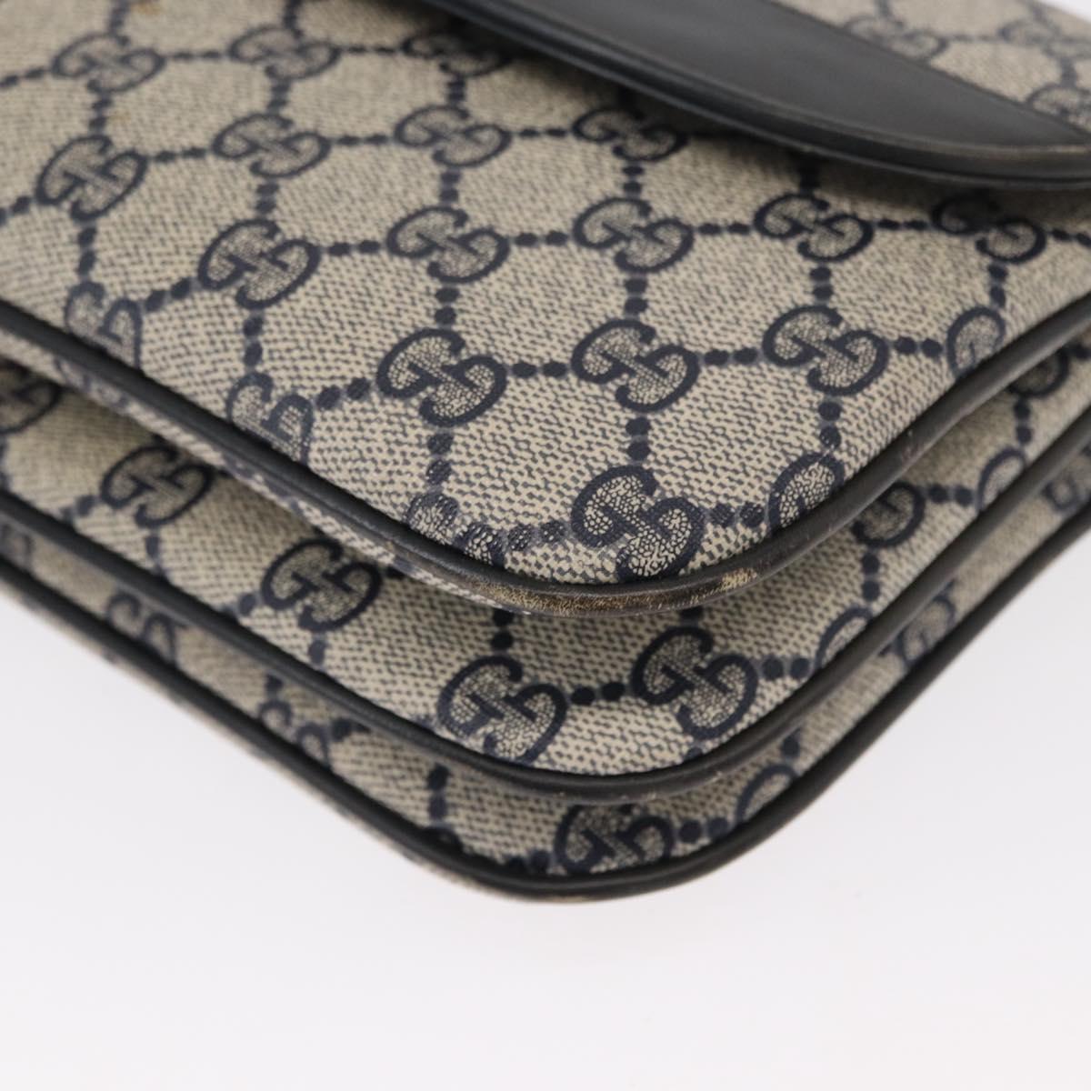 GUCCI GG Supreme Shoulder Bag PVC Navy Gold 004 106 0024 Auth 152571