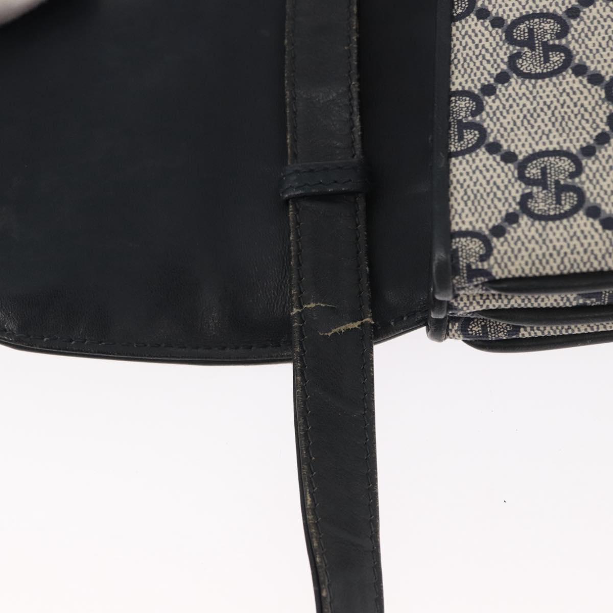 GUCCI GG Supreme Shoulder Bag PVC Navy Gold 004 106 0024 Auth 152571