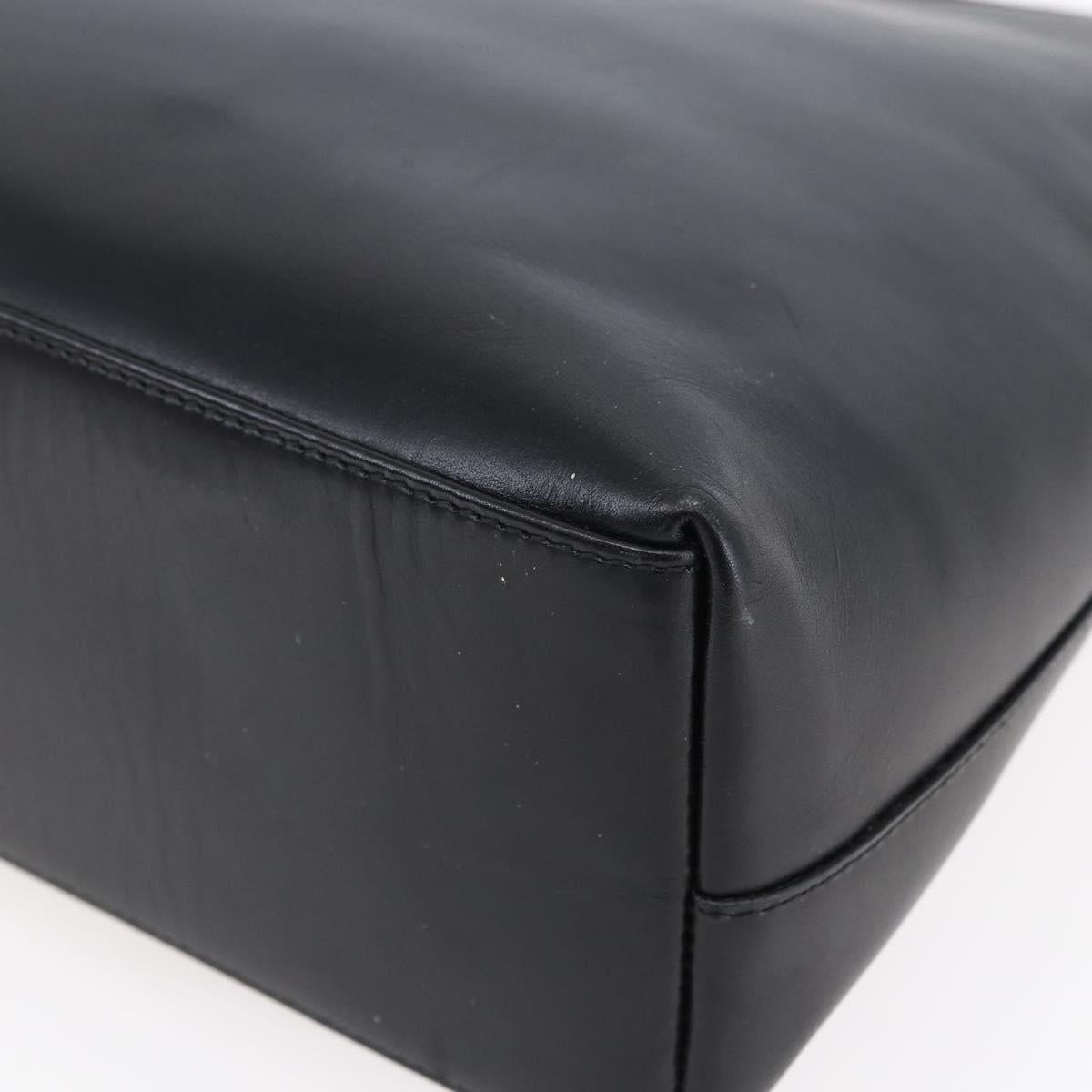 GUCCI GG Canvas Bamboo Shoulder Bag Leather Black Gold 001 3007 Auth 152575