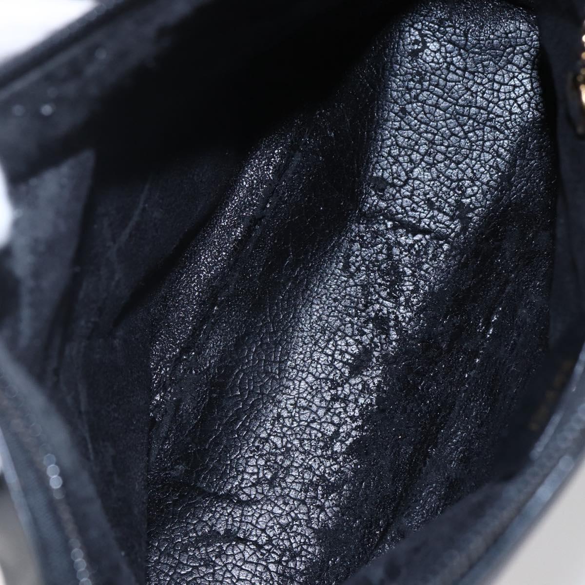 GUCCI Bamboo Hand Bag Leather 2way Black Gold 000 2296 0290 Auth 152576