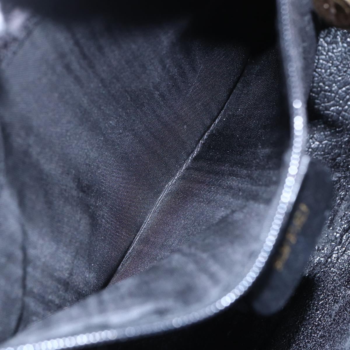 GUCCI Bamboo Hand Bag Leather 2way Black Gold 000 2296 0290 Auth 152576