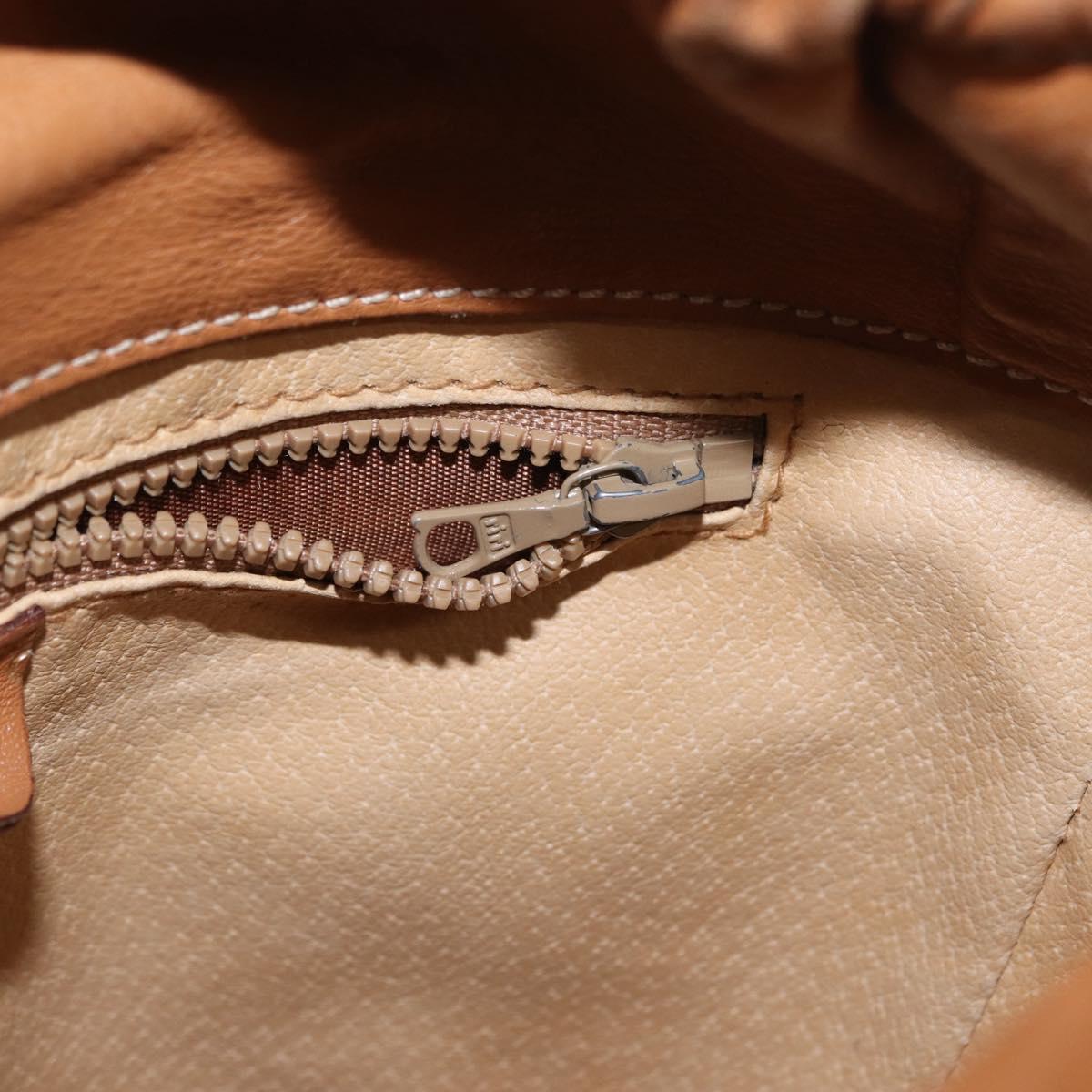 CELINE Macadam Canvas Shoulder Bag PVC Leather Brown Gold Auth 152579