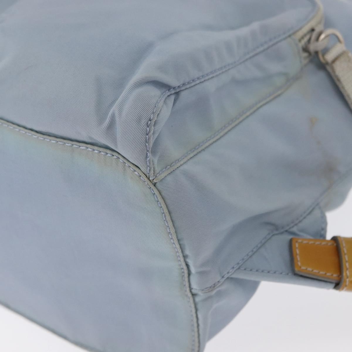PRADA Backpack Nylon Light Blue Silver Auth 152581