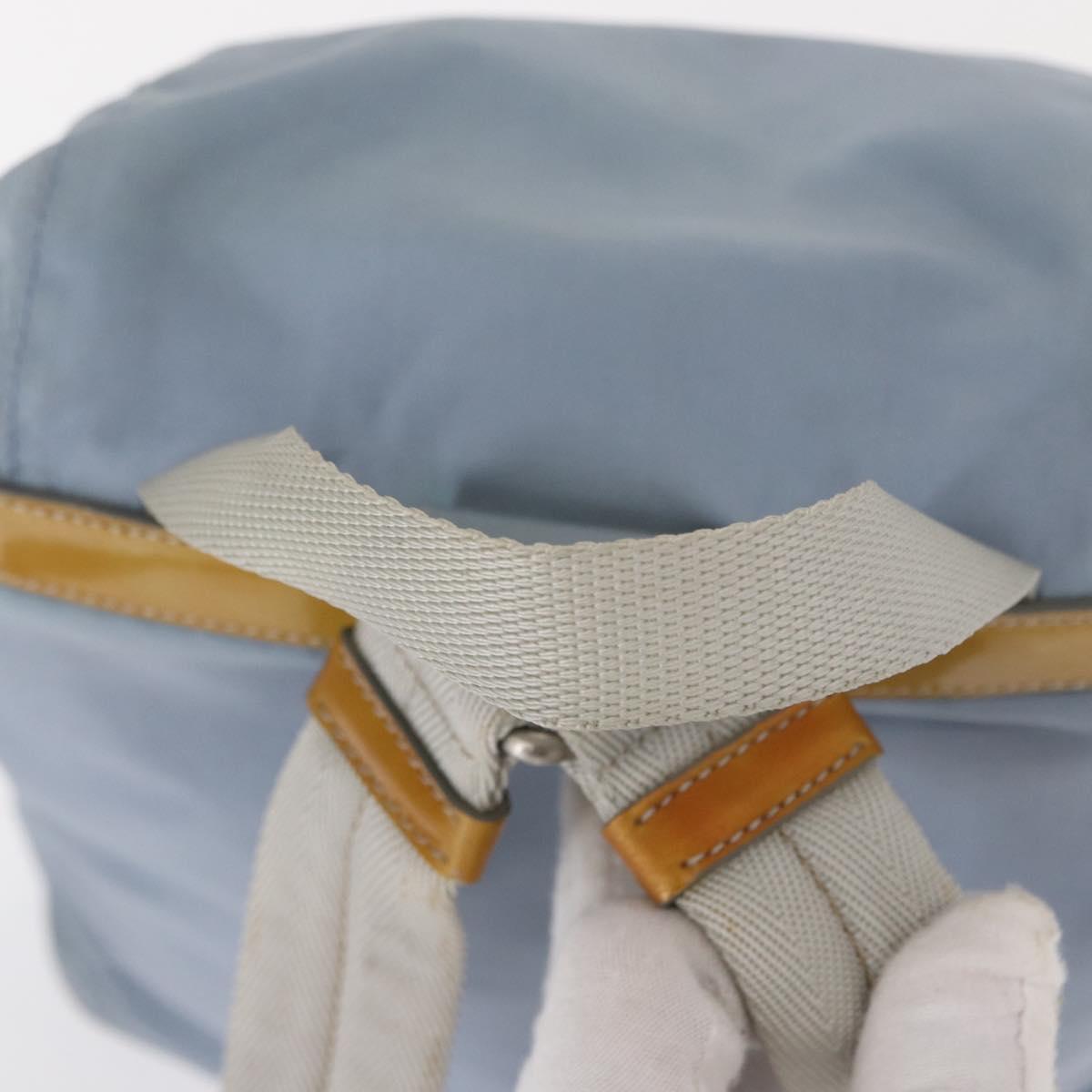 PRADA Backpack Nylon Light Blue Silver Auth 152581