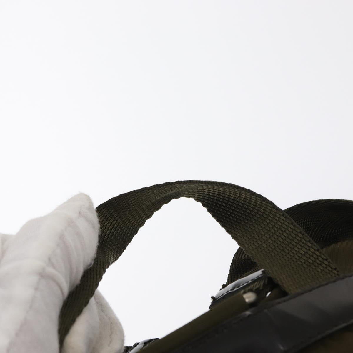 PRADA Backpack Nylon Khaki Silver Auth 152582