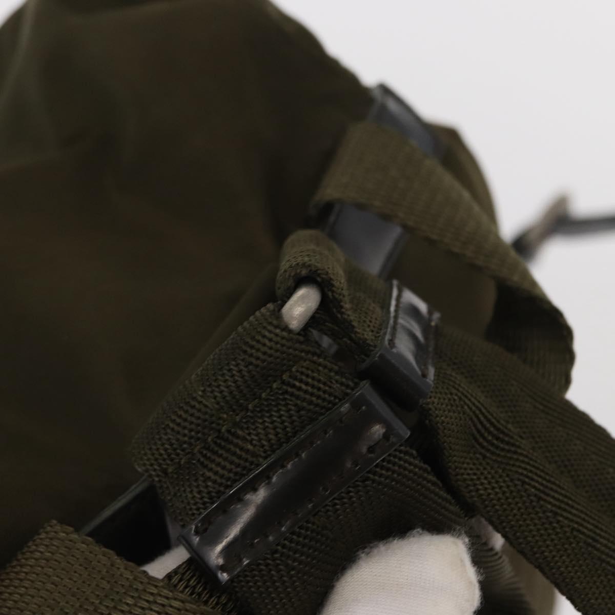 PRADA Backpack Nylon Khaki Silver Auth 152582