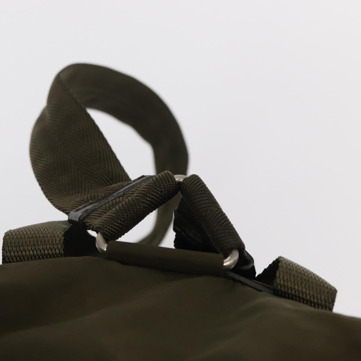 PRADA Backpack Nylon Khaki Silver Auth 152582