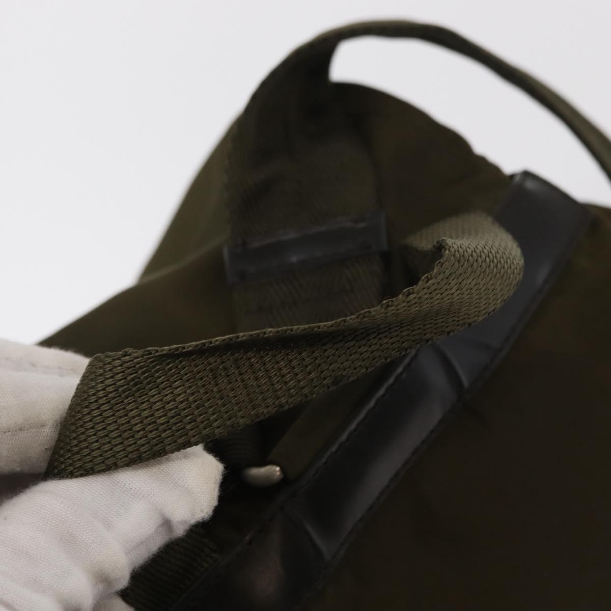 PRADA Backpack Nylon Khaki Silver Auth 152582