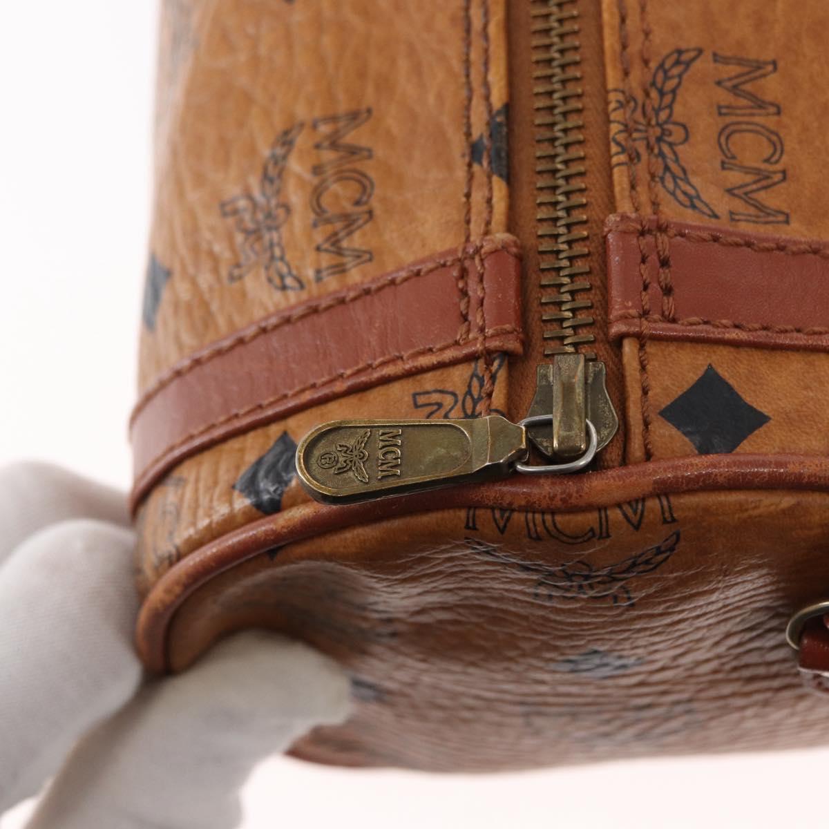 MCM Logogram Vicetos Shoulder Bag PVC Leather Brown Gold Auth 152584