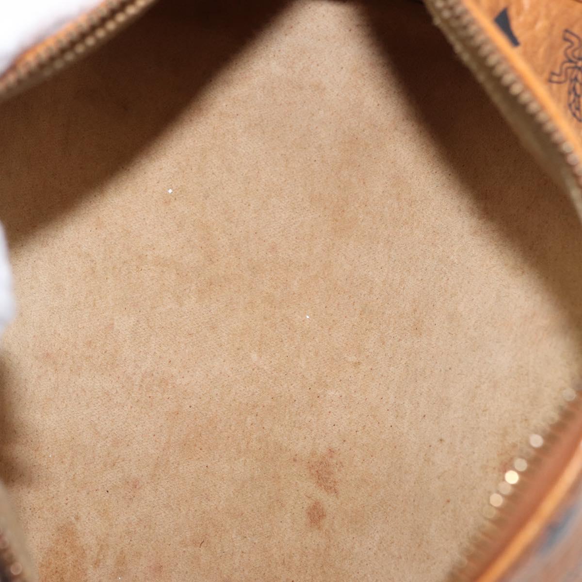 MCM Logogram Vicetos Shoulder Bag PVC Leather Brown Gold Auth 152584