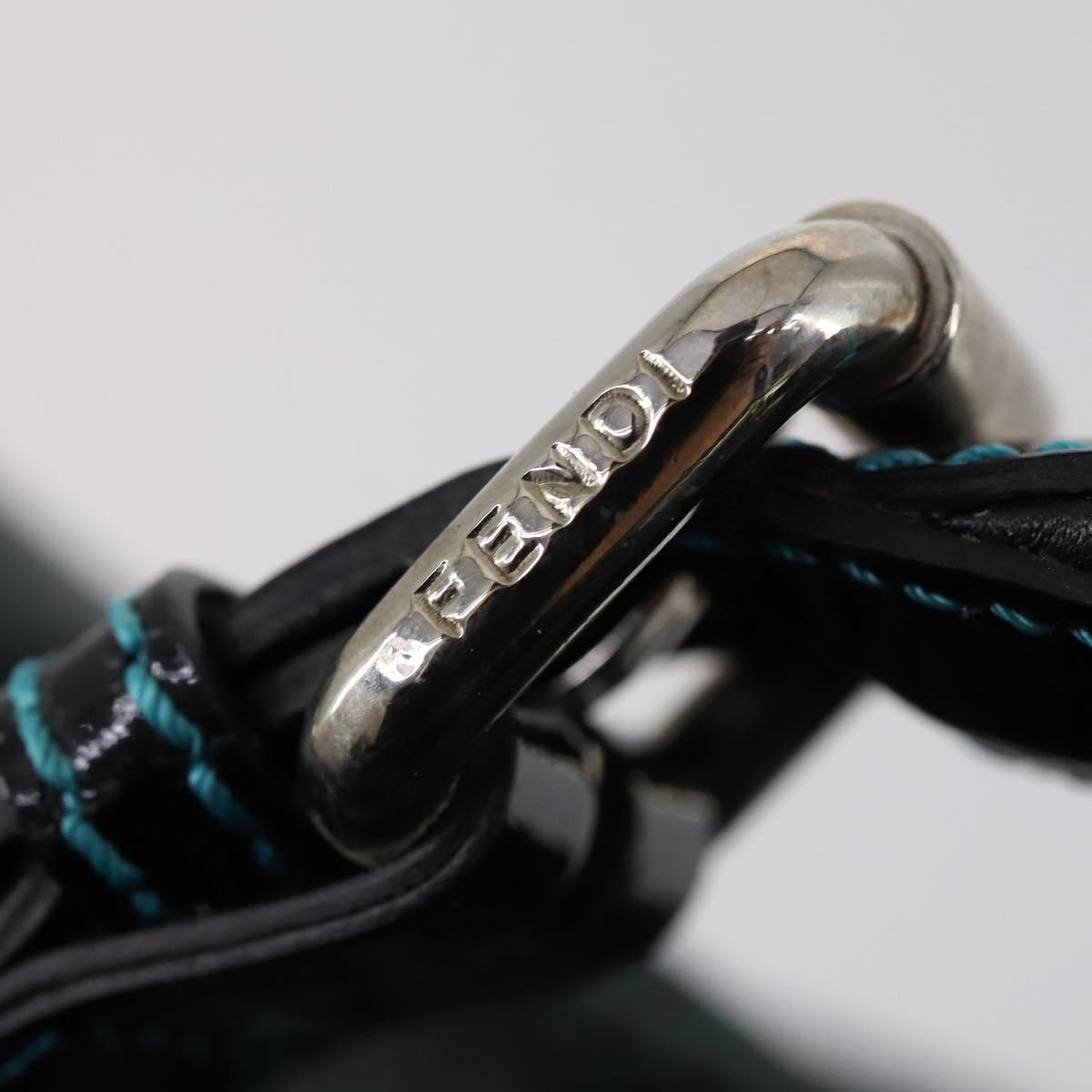 FENDI Etnico Tote Bag Enamel Black Silver Auth 152587