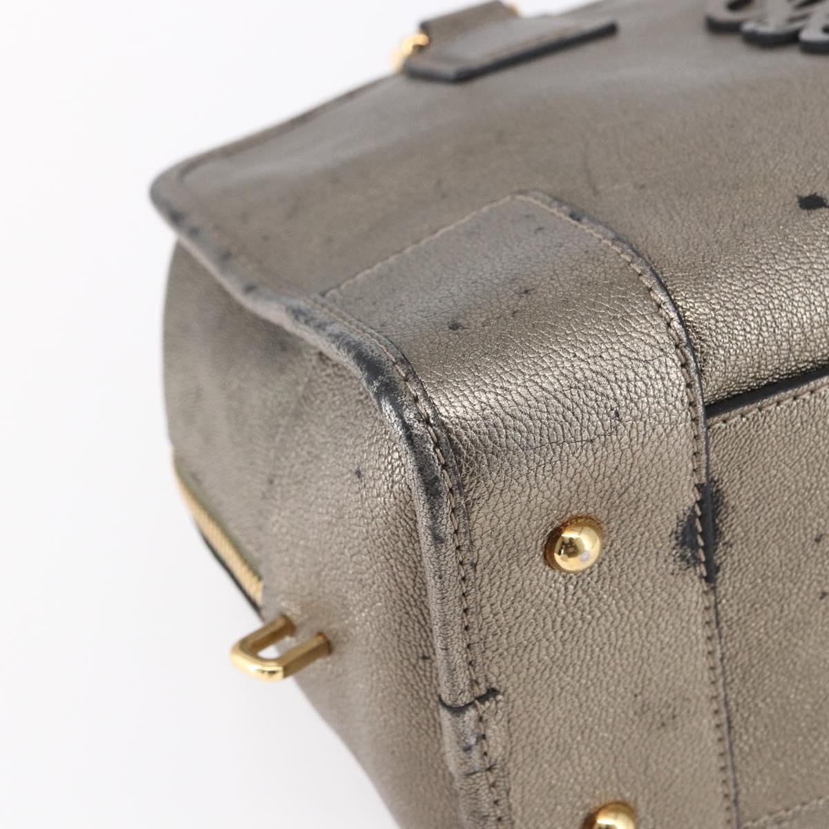 LOEWE Anagram Americana 28 Hand Bag Leather Gold Auth 152592