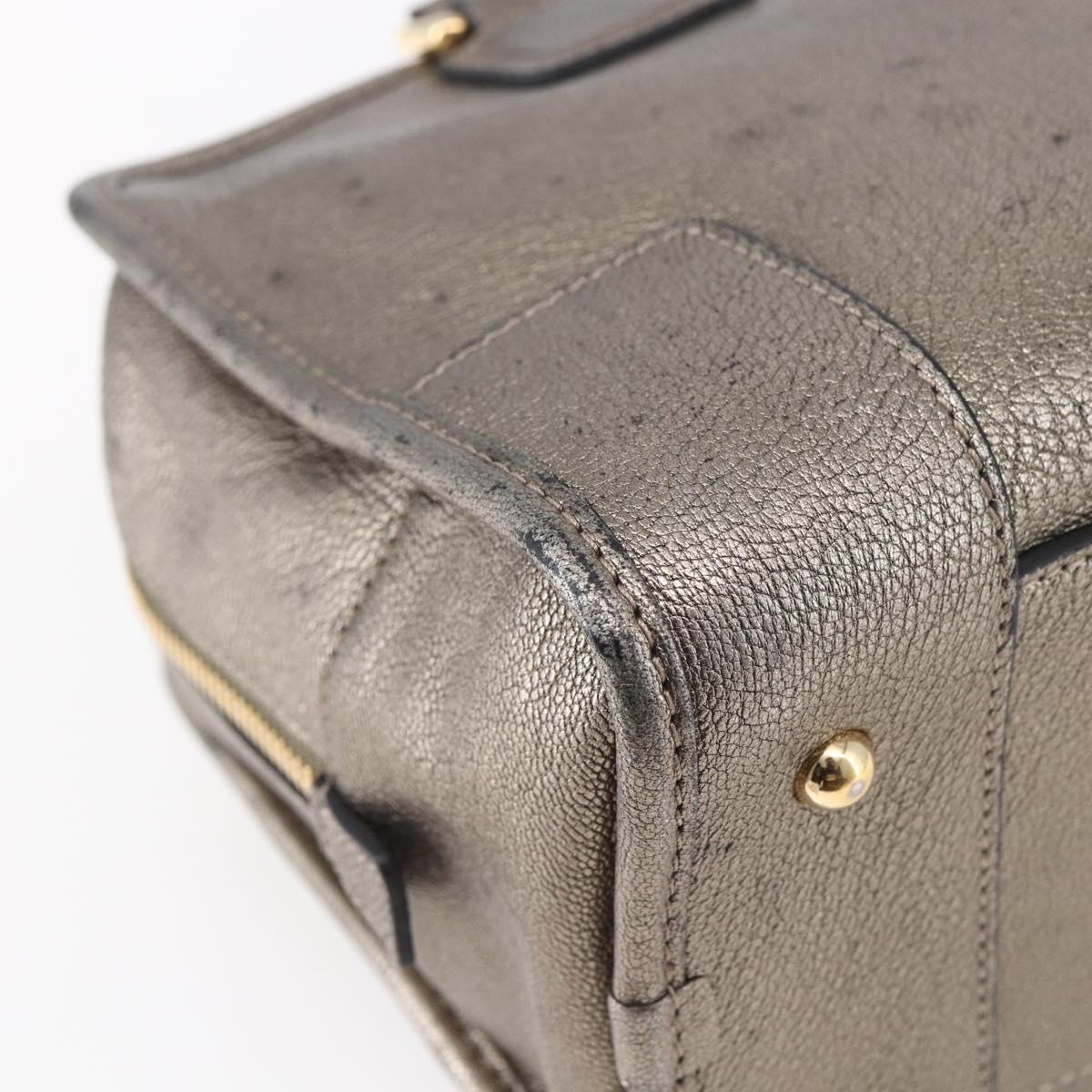 LOEWE Anagram Americana 28 Hand Bag Leather Gold Auth 152592