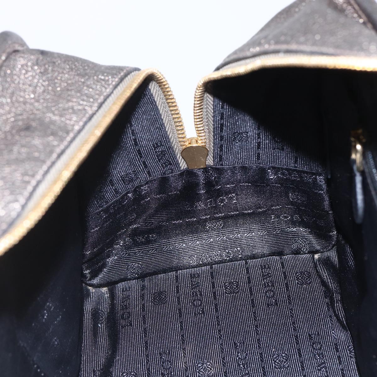 LOEWE Anagram Americana 28 Hand Bag Leather Gold Auth 152592