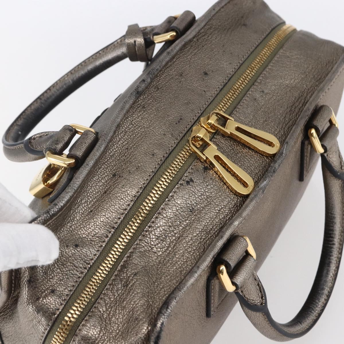 LOEWE Anagram Americana 28 Hand Bag Leather Gold Auth 152592