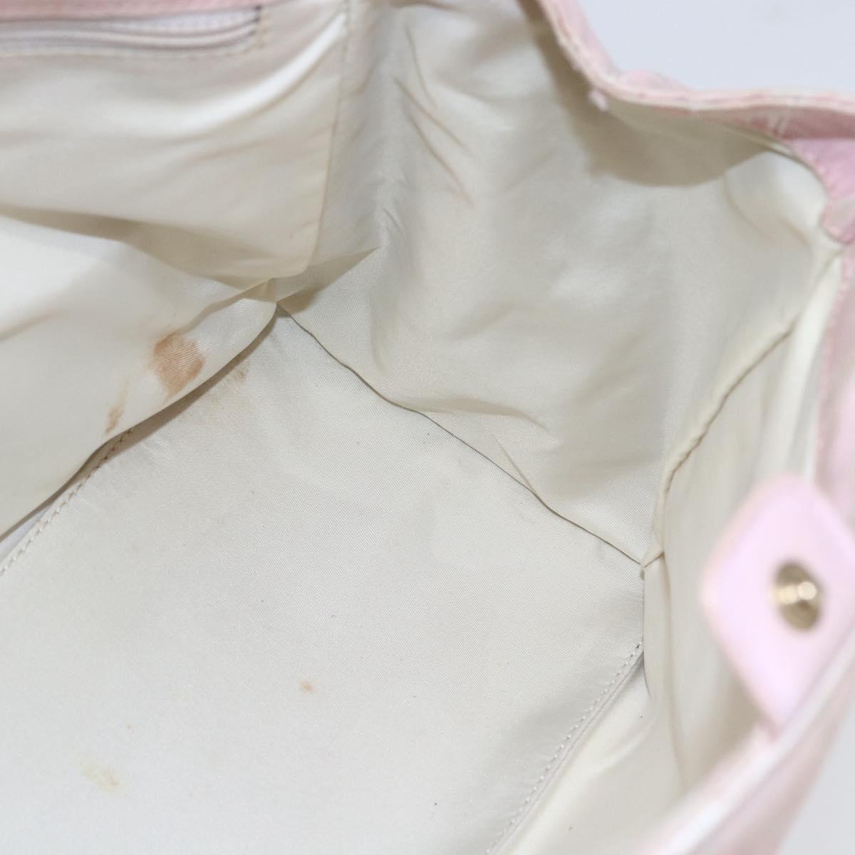 CHANEL New Travel Line Hand Bag Nylon Pink Gold CC Auth 152593