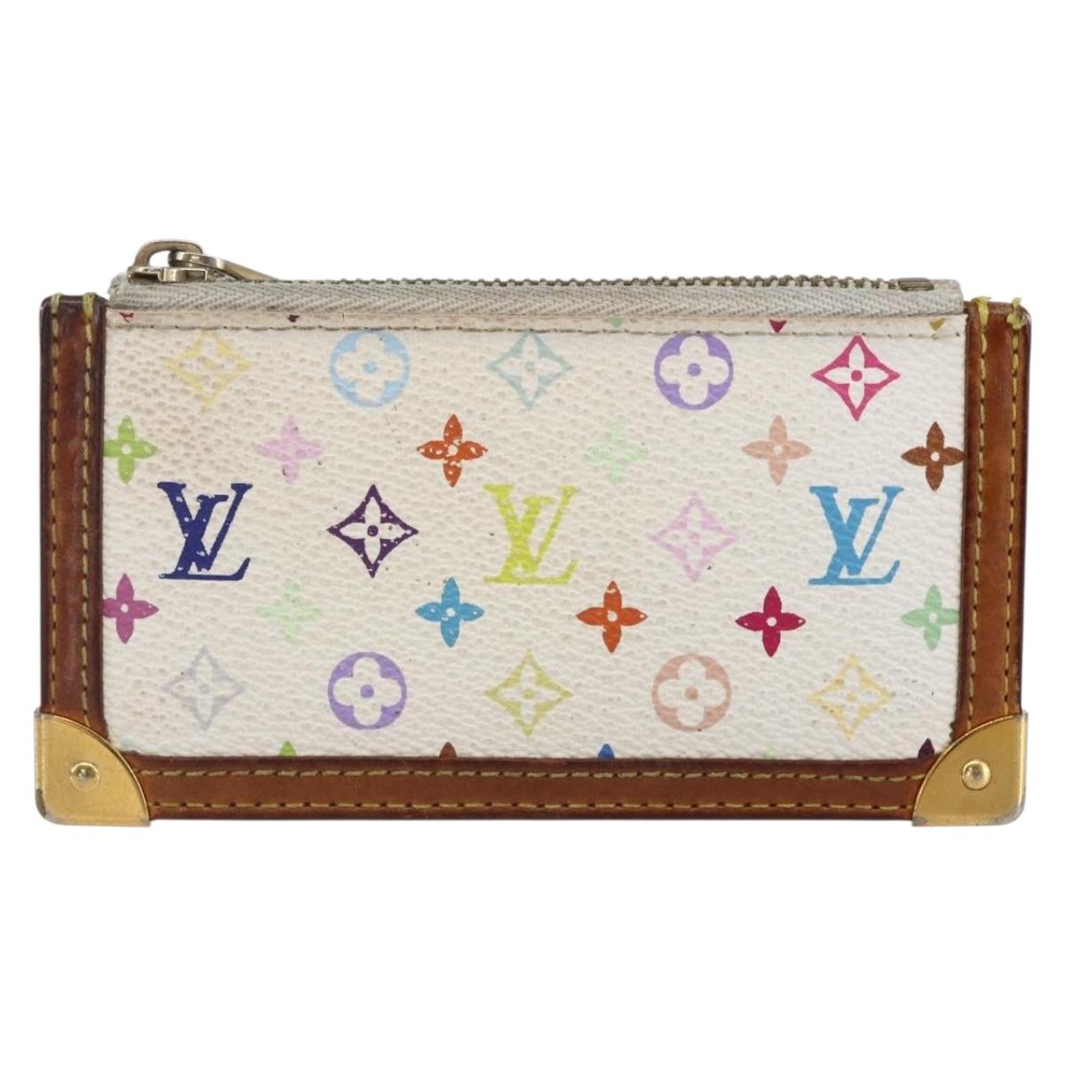 LOUIS VUITTON Monogram Multicolor Pochette Cles Purse White M92655 Auth 152602