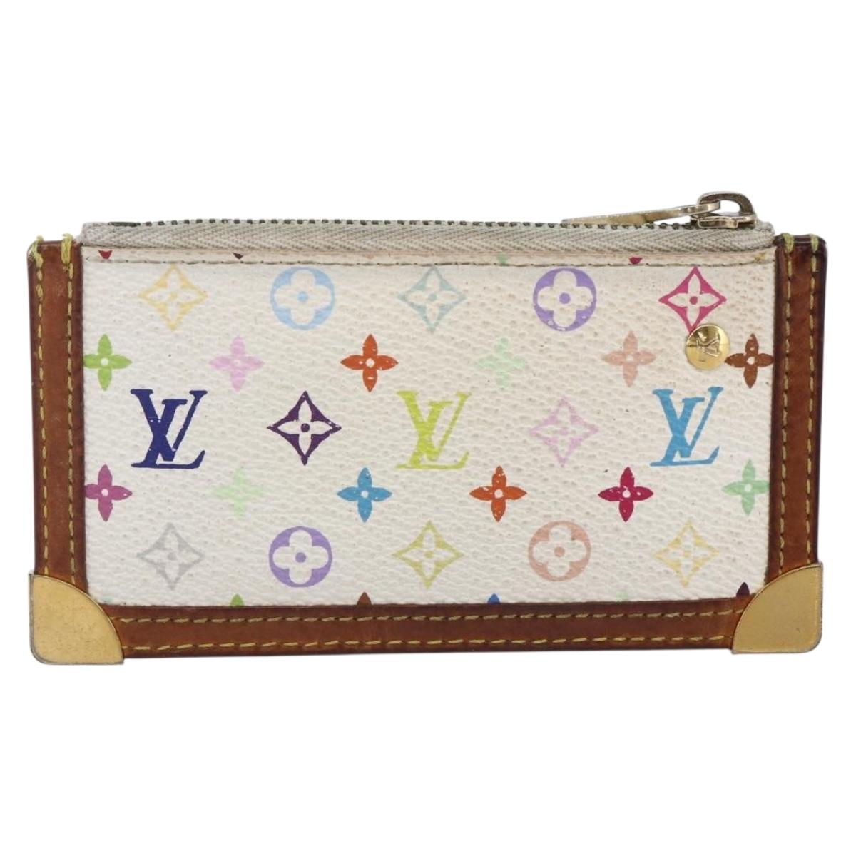 LOUIS VUITTON Monogram Multicolor Pochette Cles Purse White M92655 Auth 152602