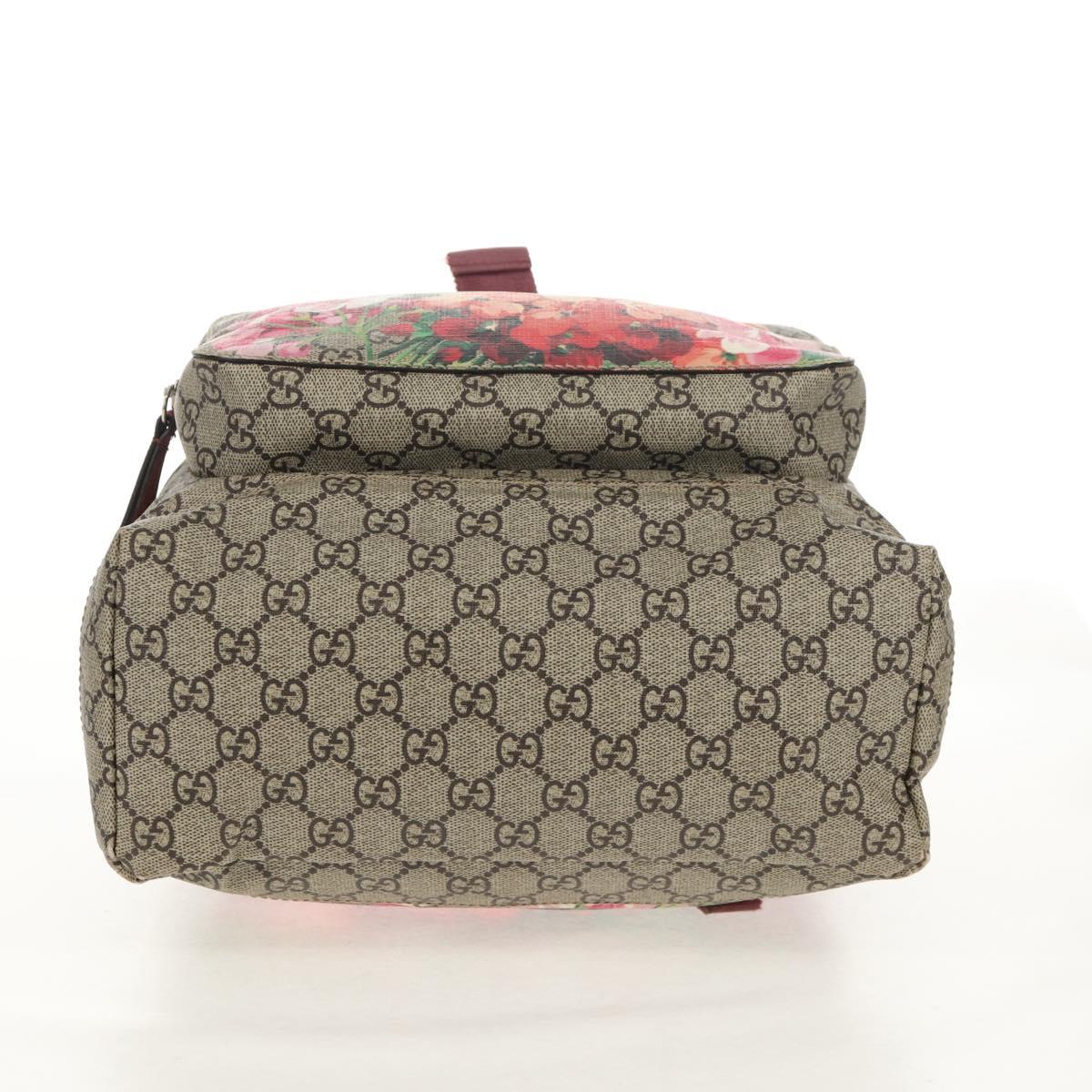 GUCCI GG Blooms Backpack PVC Beige Silver 405019 Auth 152607V