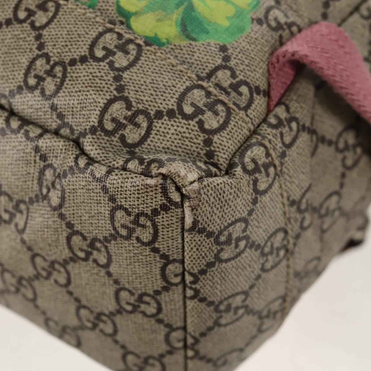 GUCCI GG Blooms Backpack PVC Beige Silver 405019 Auth 152607V