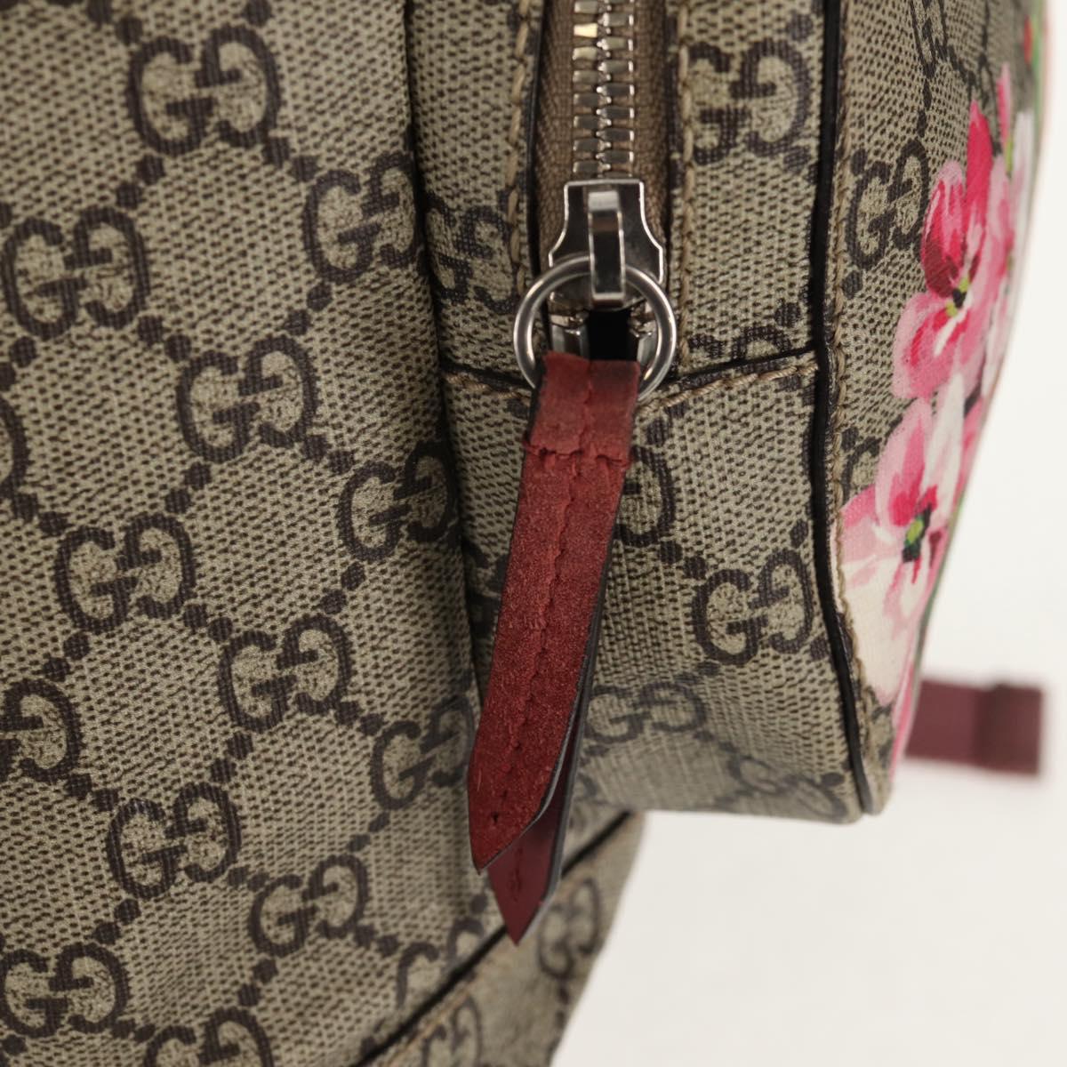 GUCCI GG Blooms Backpack PVC Beige Silver 405019 Auth 152607V