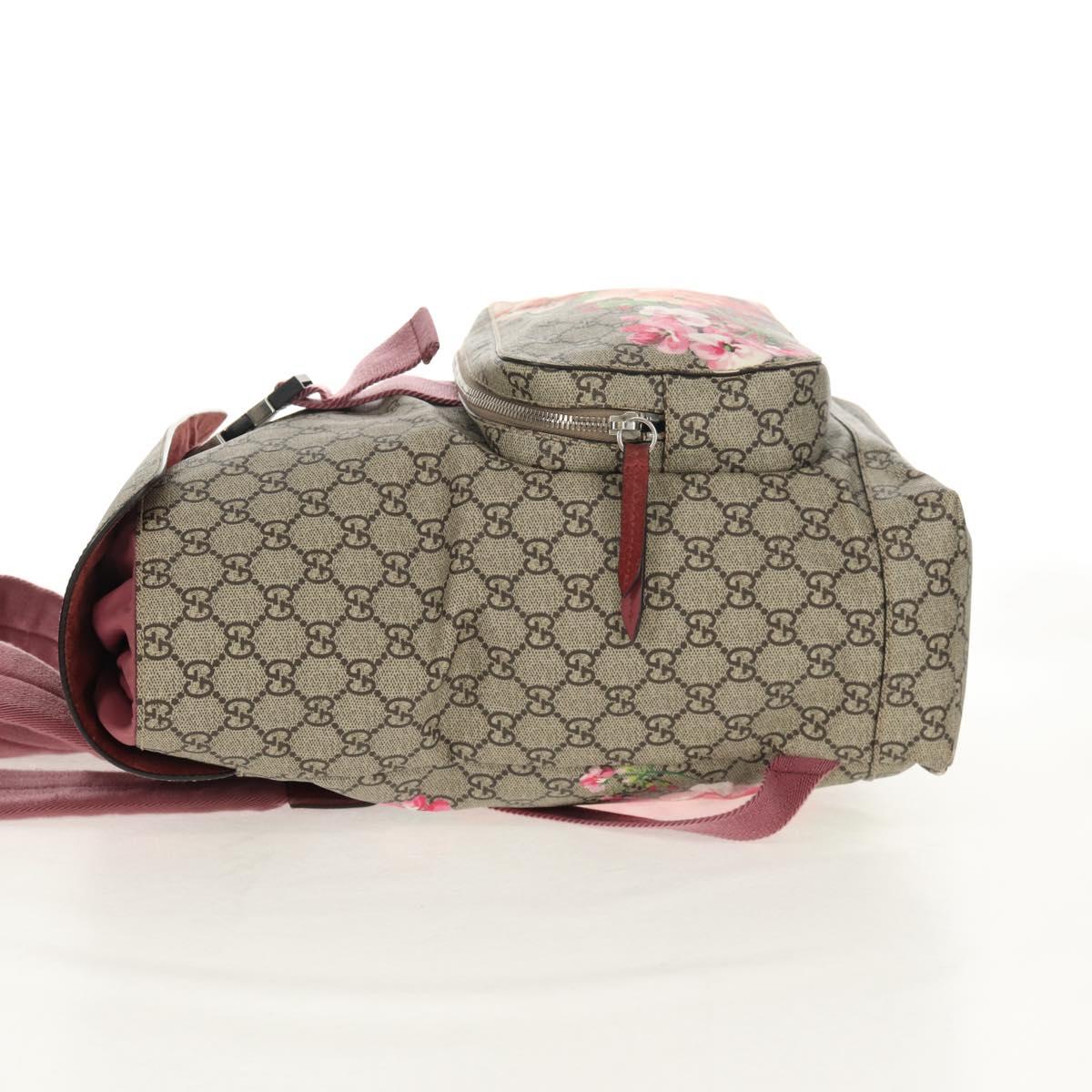 GUCCI GG Blooms Backpack PVC Beige Silver 405019 Auth 152607V