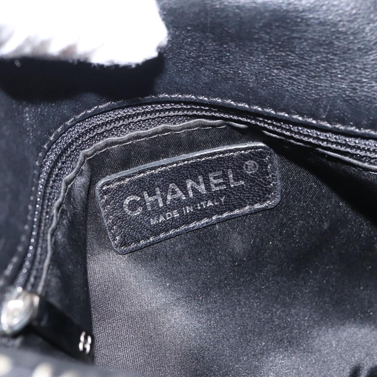 CHANEL Matelasse 25 Chain Shoulder Bag Satin Black Silver CC Auth 152608V