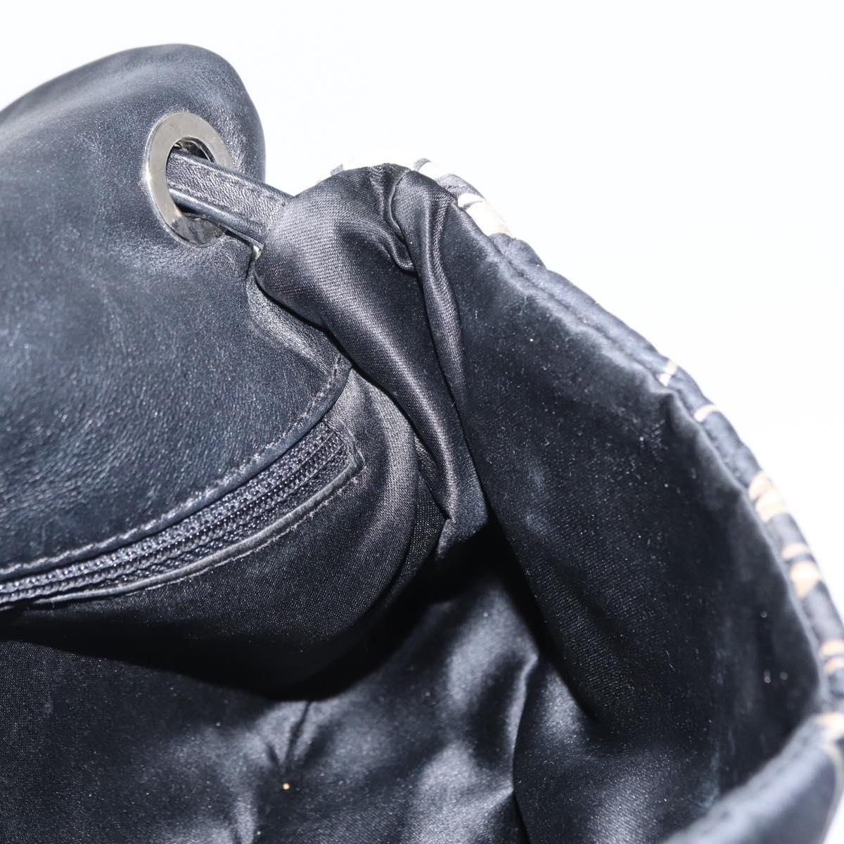 CHANEL Matelasse Chain Shoulder Bag Satin Black Silver CC Auth 152608A